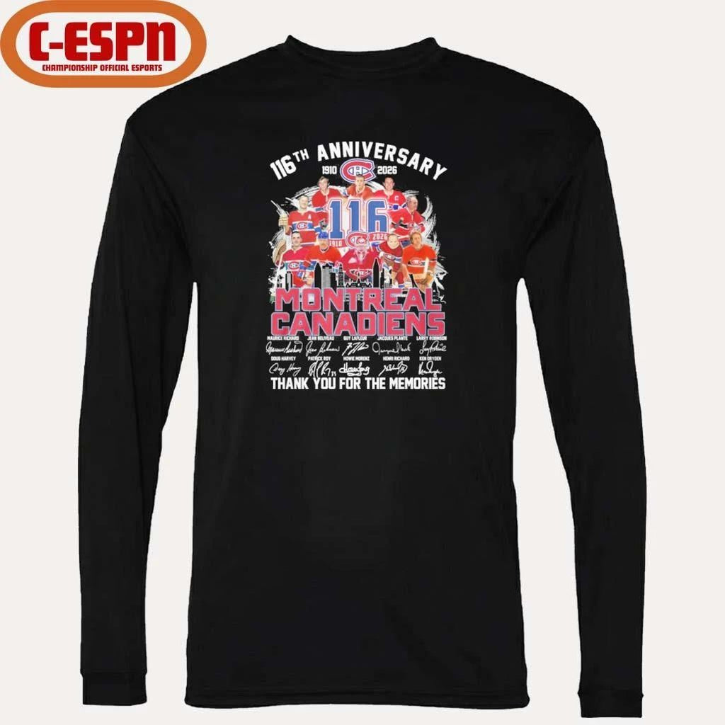 116th Anniversary 1910-2026 Montreal Canadiens Team Hockey Signatures Shirt