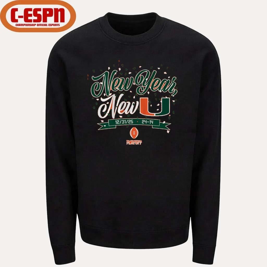 Miami Football CFP New Year, New U Score Shirt