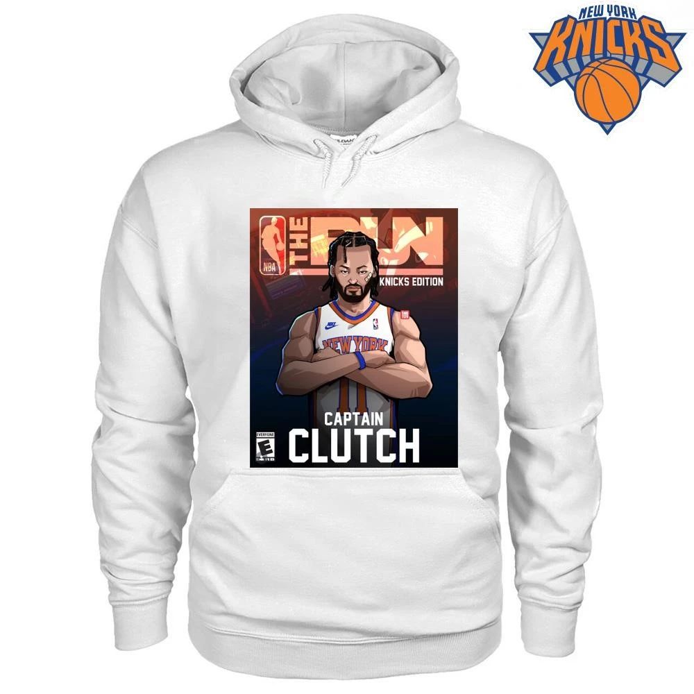 New York Knicks Jalen Brunson Captain Clutch The Pun Knicks Edition Video Game Cover Cartoon Graphic NBA Finals 2026 Shirt