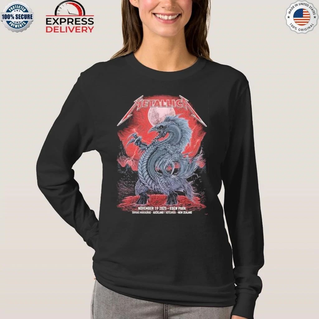 Metallica Tamaki Makaurau Auckland 2025 Aotearoa New Zealand Eden Park M72 World Tour Shirt
