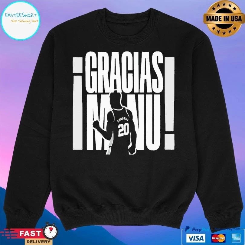 Gracias Manu Manu Ginobili San Antonio Spurs T-shirt