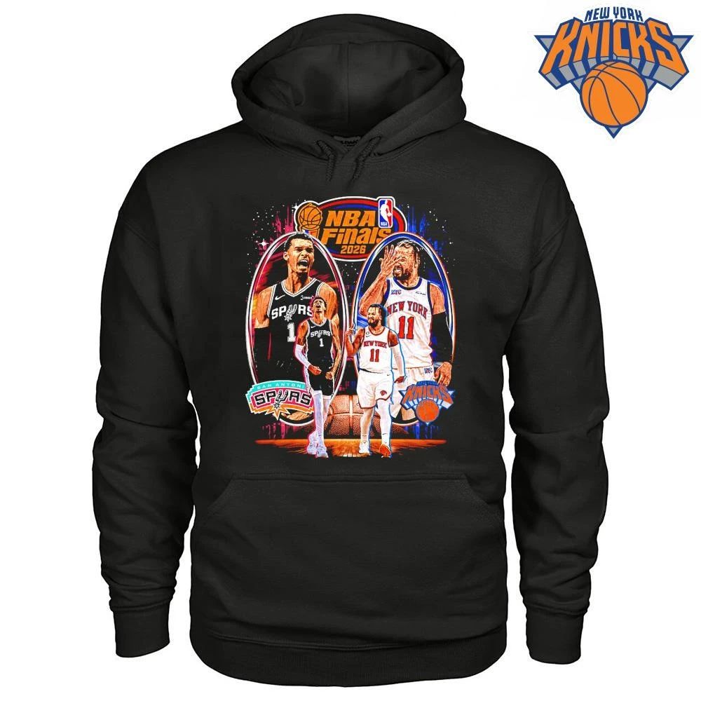 NBA Finals 2026 Game 1 New York Knicks Jalen Brunson vs San Antonio Spurs Victor Wembanyama Vintage Rap shirt