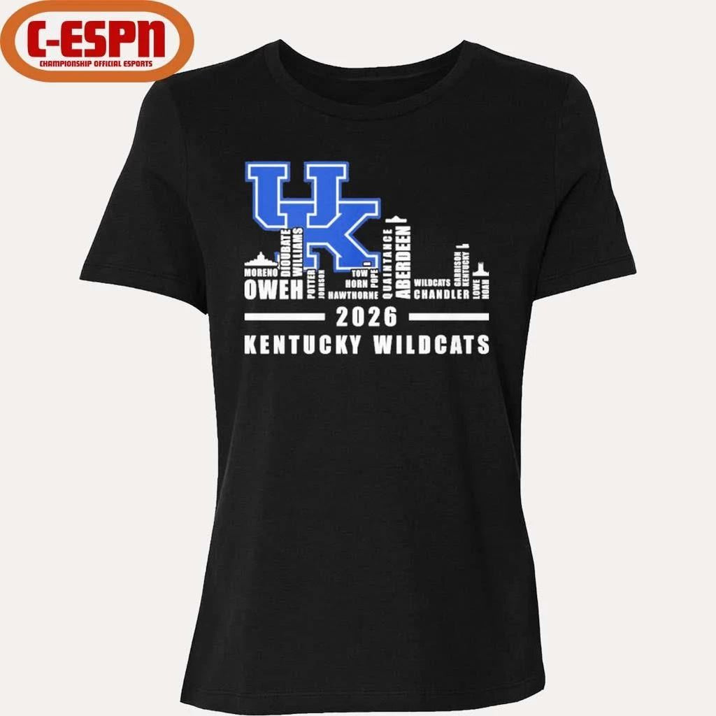 Kentucky Basketball Skyline Player Names 2026 Shirt