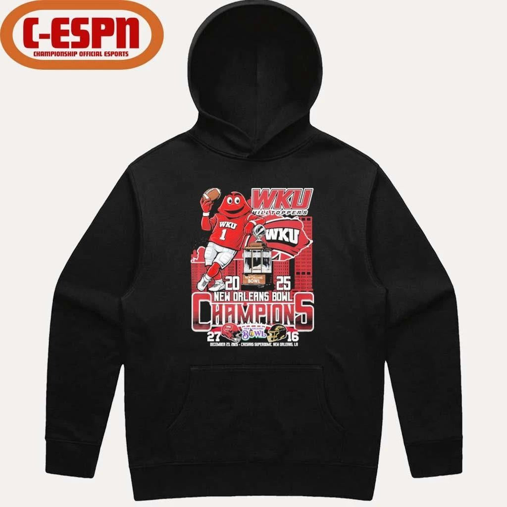 WKU Hilltoppers Mascot 2025 New Orleans Bowl Champions Score Shirt