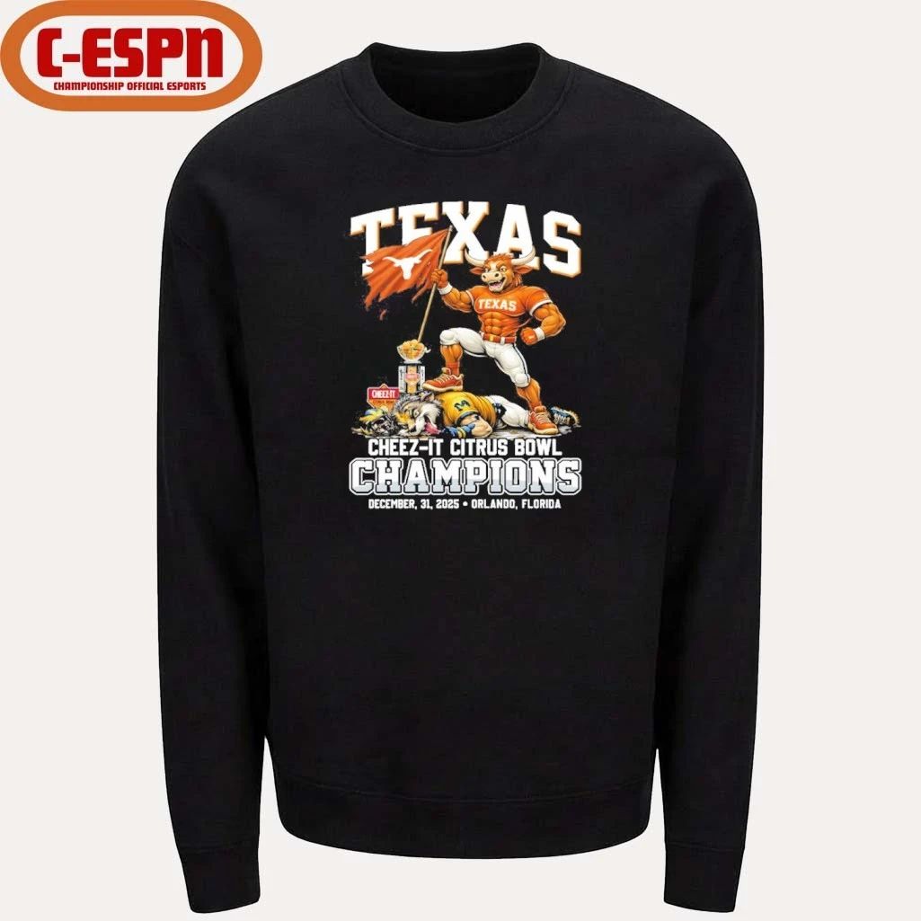 2025 Texas Citrus Bowl Champions Longhorns Beat Wolverines Mascot Shirt