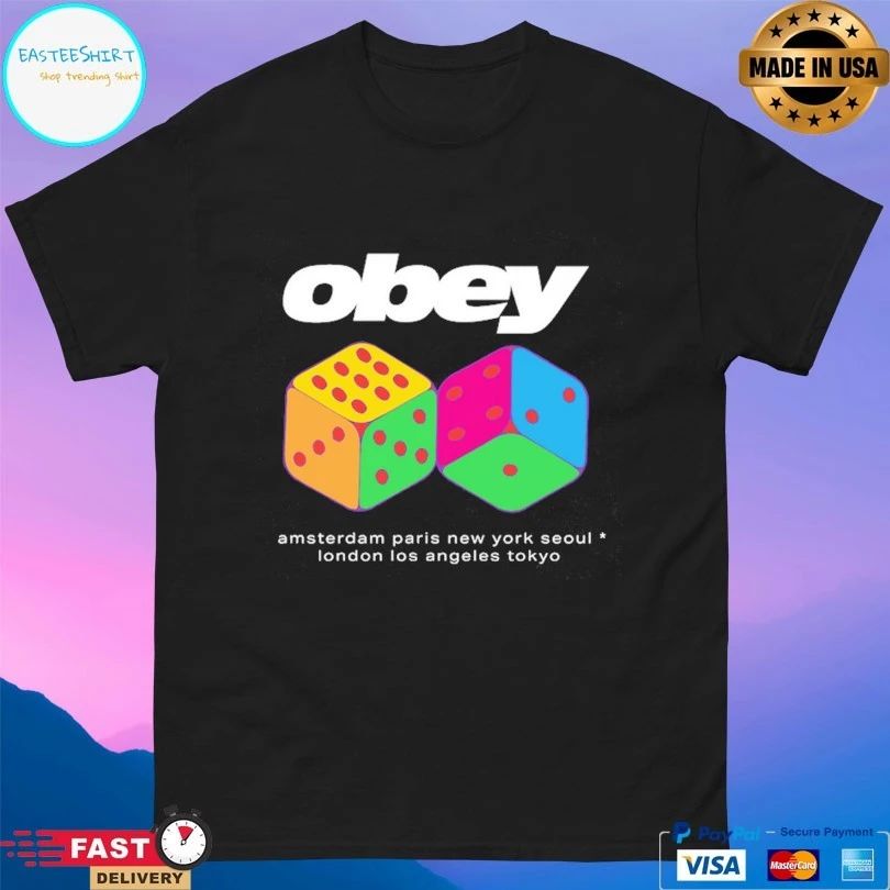Dice Obey Amsterdam Paris New York Seoul London Los Angeles Tokyo T-shirt