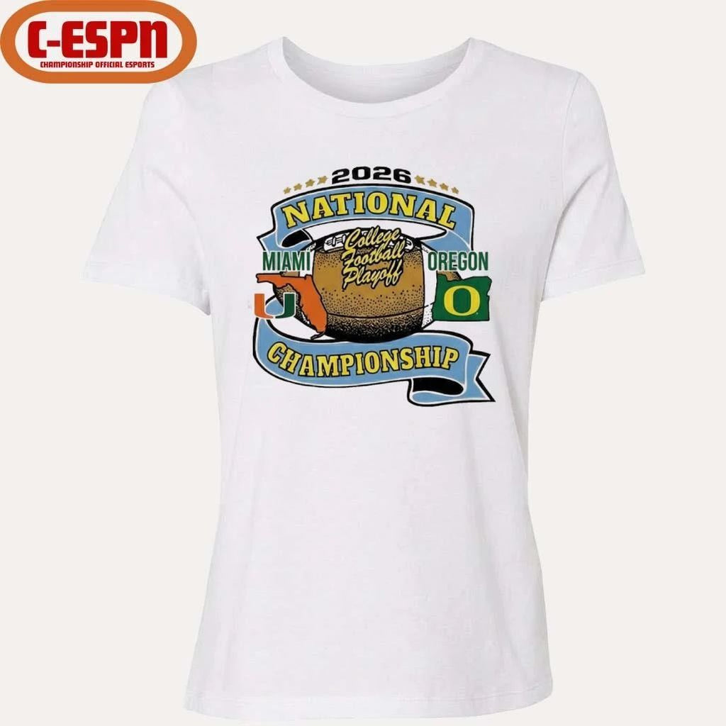 Oregon Vs Miami 2026 CFP National Championship Game January 19th T-Shirt