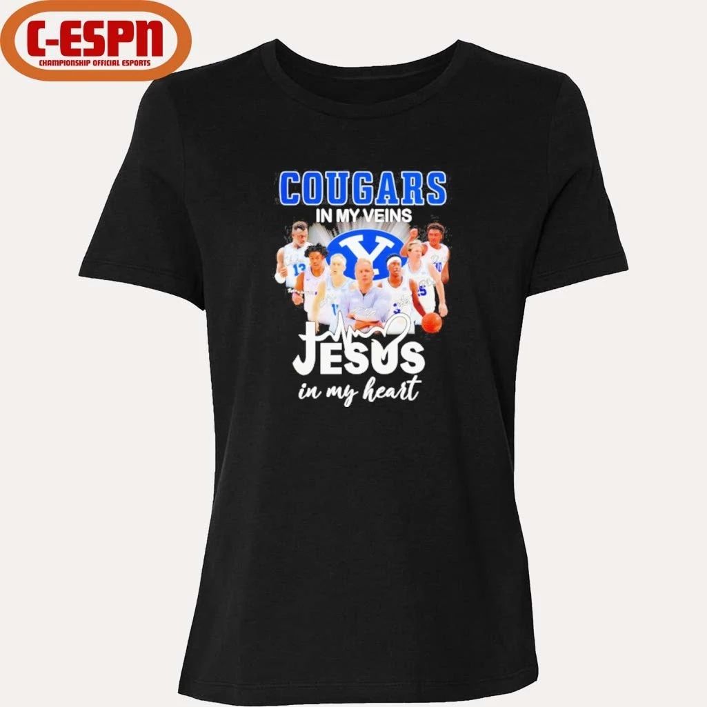 BYU Cougars Men’s Basketball In My Veins Jesus In My Heart Shirt