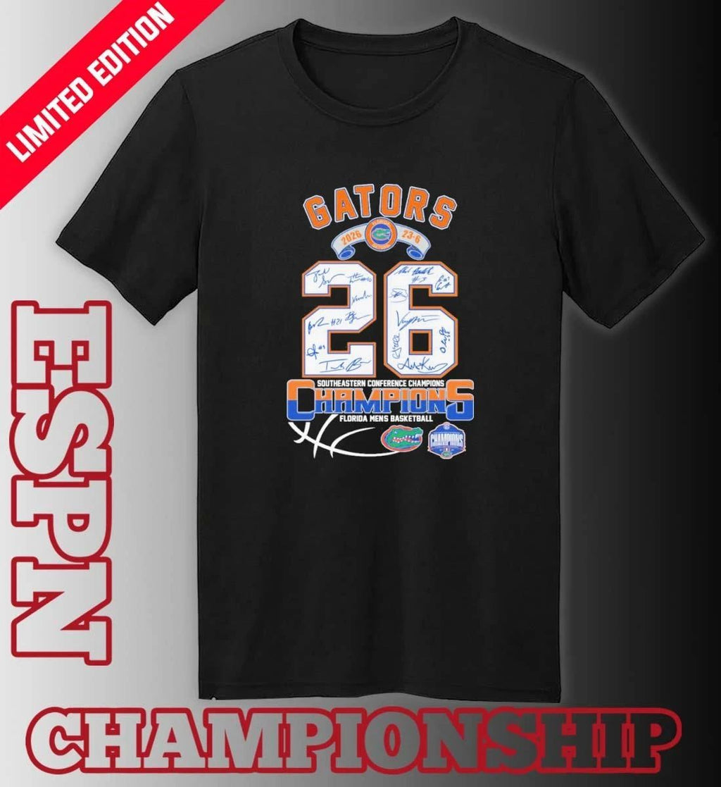 Florida Gators 2026 SEC Men’s Basketball Champions 23-6 Signatures Shirt