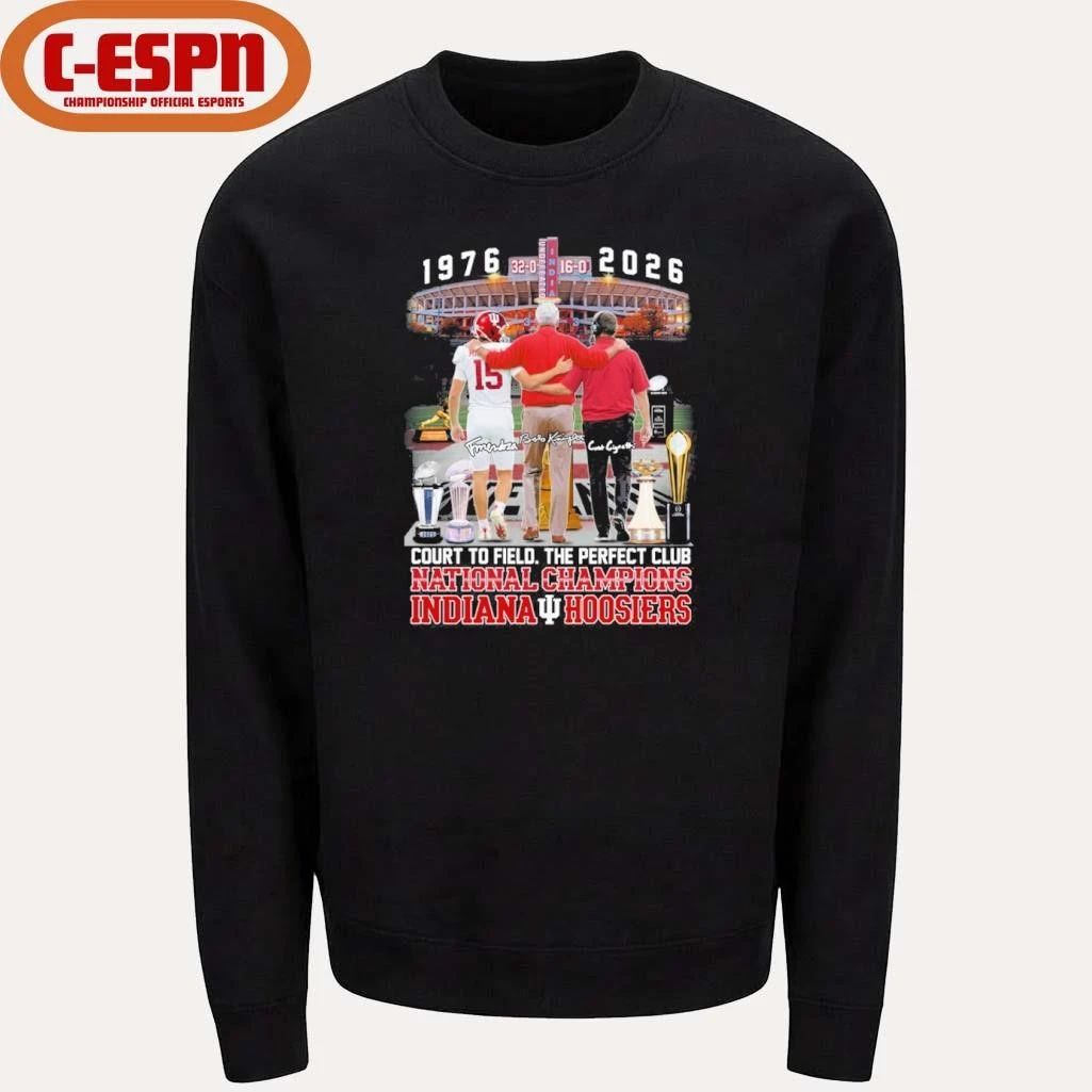 IU Football 1976-2026 Court To Field, The Perfect Club National Champions Shirt