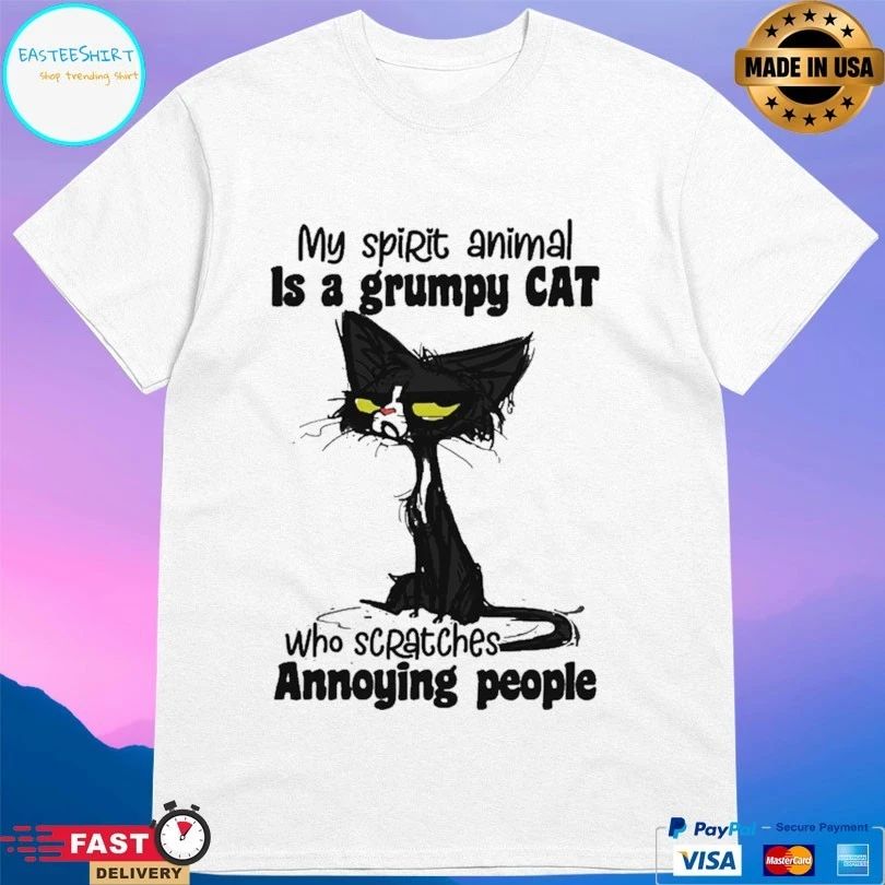 Cat My Spirit Animal Is A Grumpy Cat Who Scratches Annoying People T-shirt