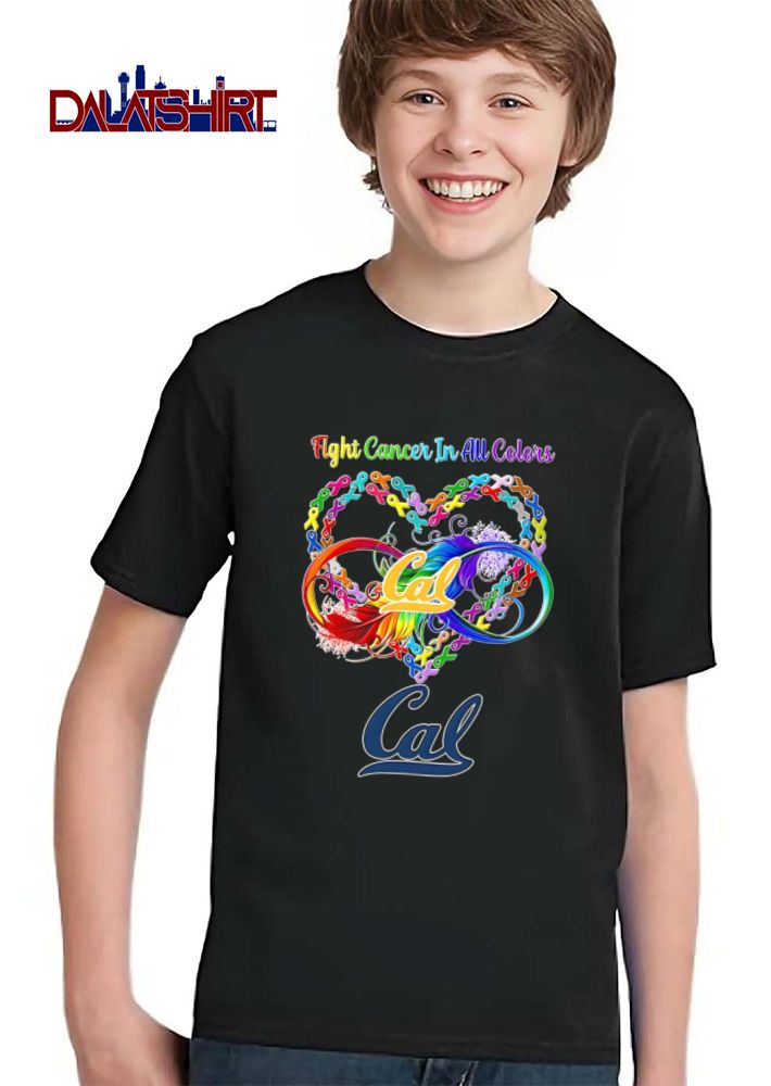 California Golden Bears NCAA Fight Cancer In All Colors Ribbons Heart Rainbow Feather Infinity Symbol shirt