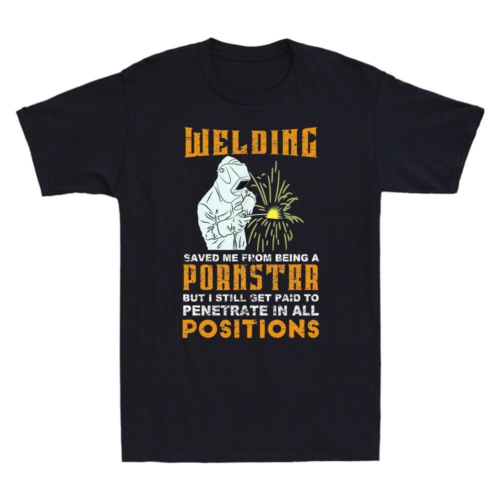 Welding Saved Me From Being A Pornstar Funny Welder Gift Vintage Men's T-Shirt