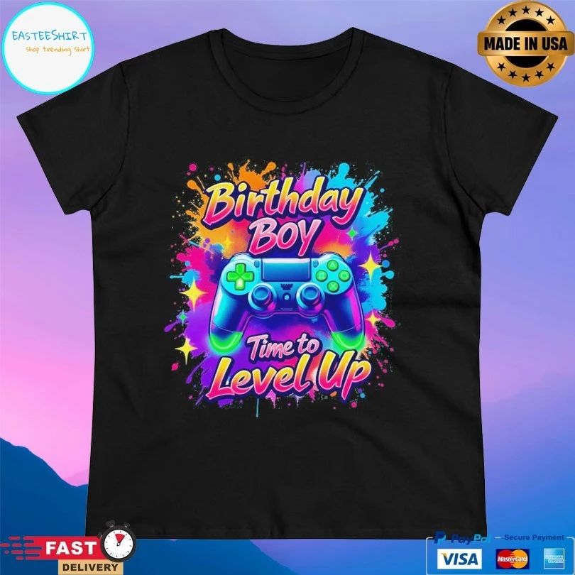 Gamer Birthday Boy Time To Level Up T-shirt