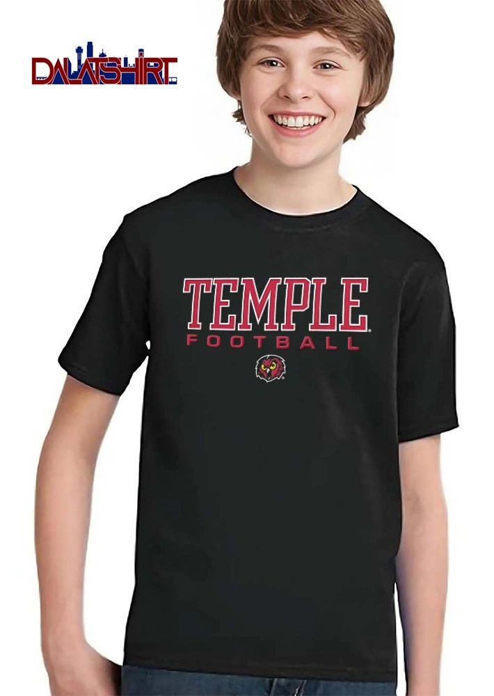 Temple Owls NCAA Football Cherry Red Bird Head Mascot Emblem shirt