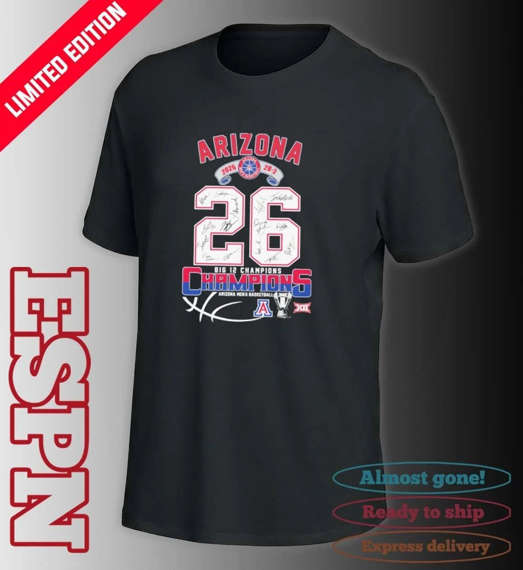 Arizona Wildcats Basketball 28-2 Big 12 Conference Champions Shirt