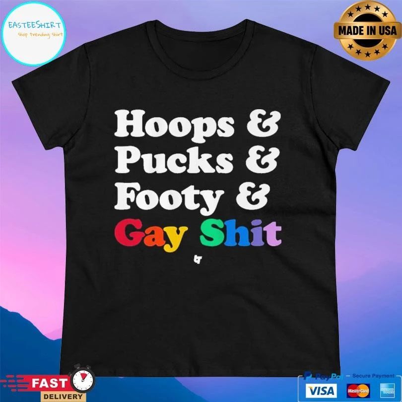 Sarah Spain Hoops And Pucks And Footy And Gay Shit T-shirts