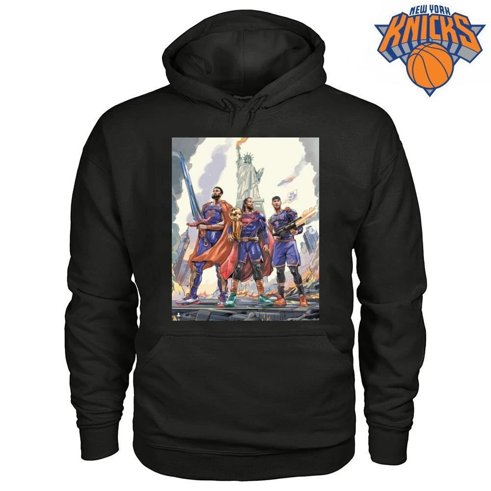 New York Knicks Champions NBA 2026 Karl Anthony Towns Jalen Brunson Josh Hart Superheroes Shirt