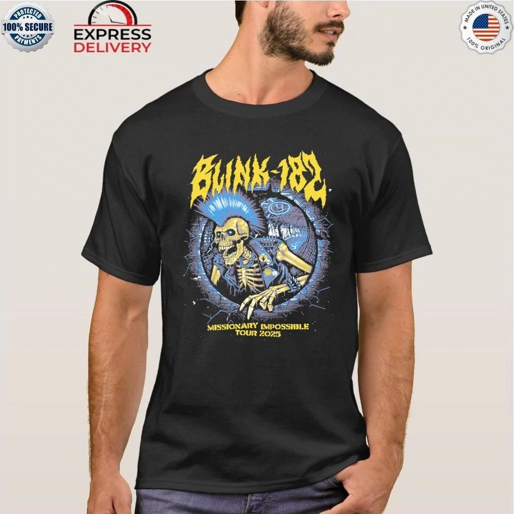 Blink 182 Mohawk Skeleton 2025 Tour Shirt
