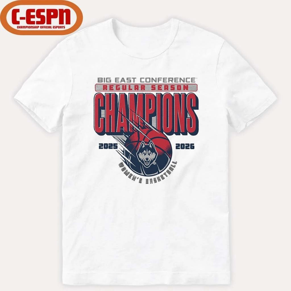 Uconn Huskies Women’s Basketball 2026 Big East Regular Season Champions T-Shirt