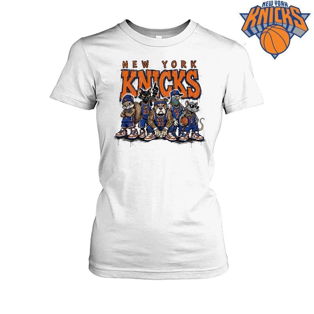 New York Knicks Squad Players Illustration Vintage Basketball Graphic NBA Finals 2026 Shirt
