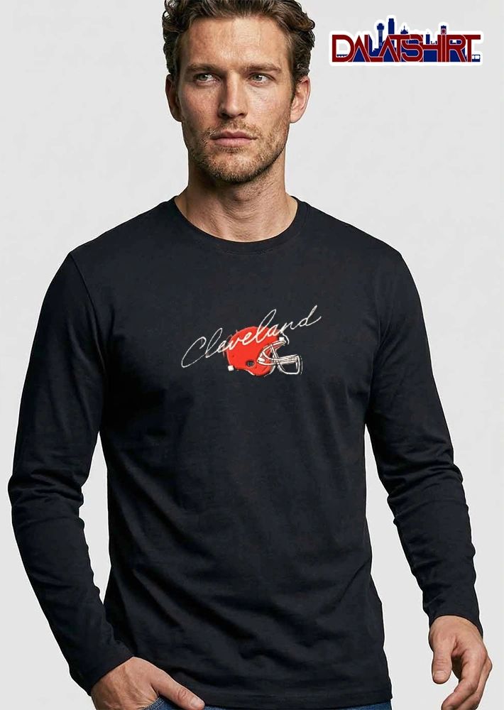 Cleveland Browns Orange Football Helmet shirt