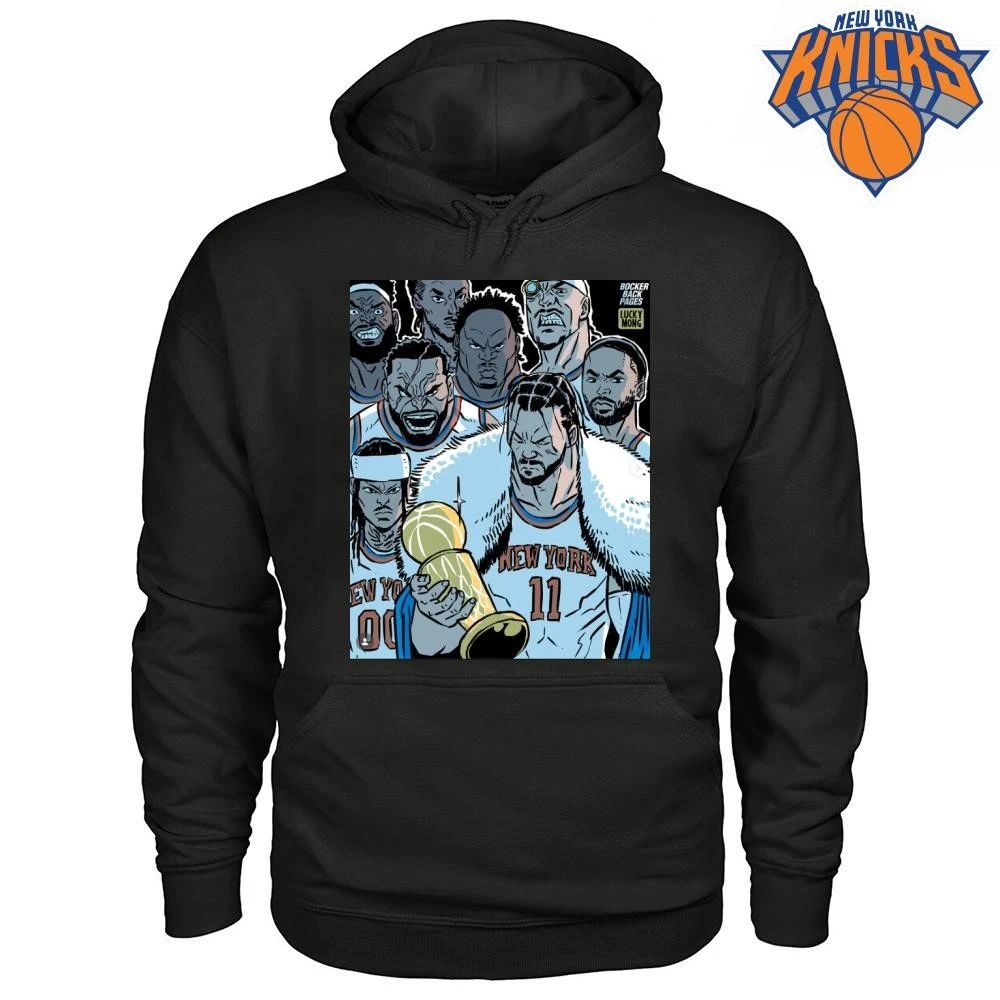 New York Knicks Jalen Brunson Larry O’Brien Trophy Comic Anime Bocker Back Pages Lucky Mong NBA Finals 2026 Shirt