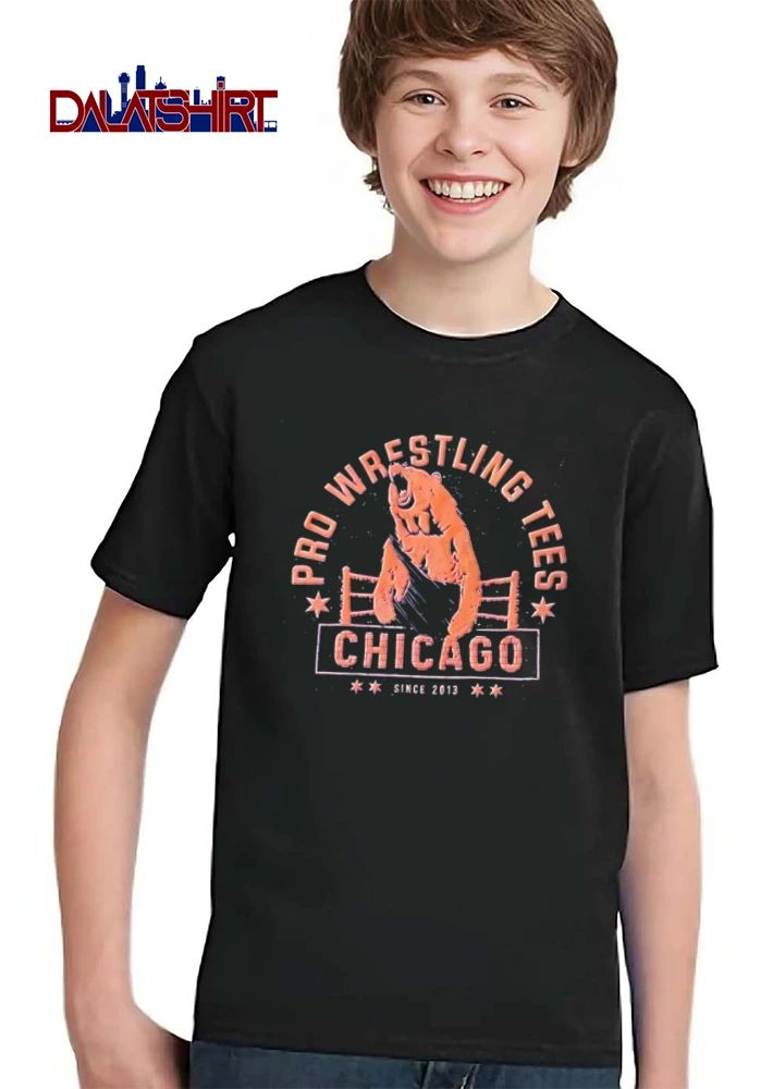 Pro Wrestling Tees Chicago Since 2013 Roaring Bear Jumping Ring Ropes Distressed shirt