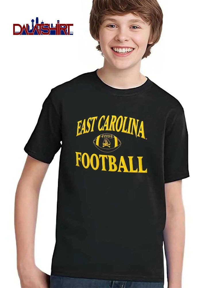 East Carolina Pirates NCAA Football Ecu Skull Crossbones Yellow Outline shirt