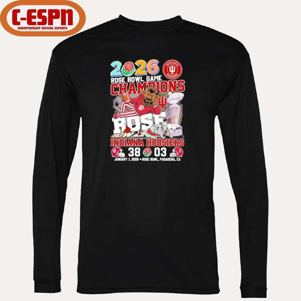 Indiana Beat Alabama Mascot 2026 Rose Bowl Game Champions Score Shirt