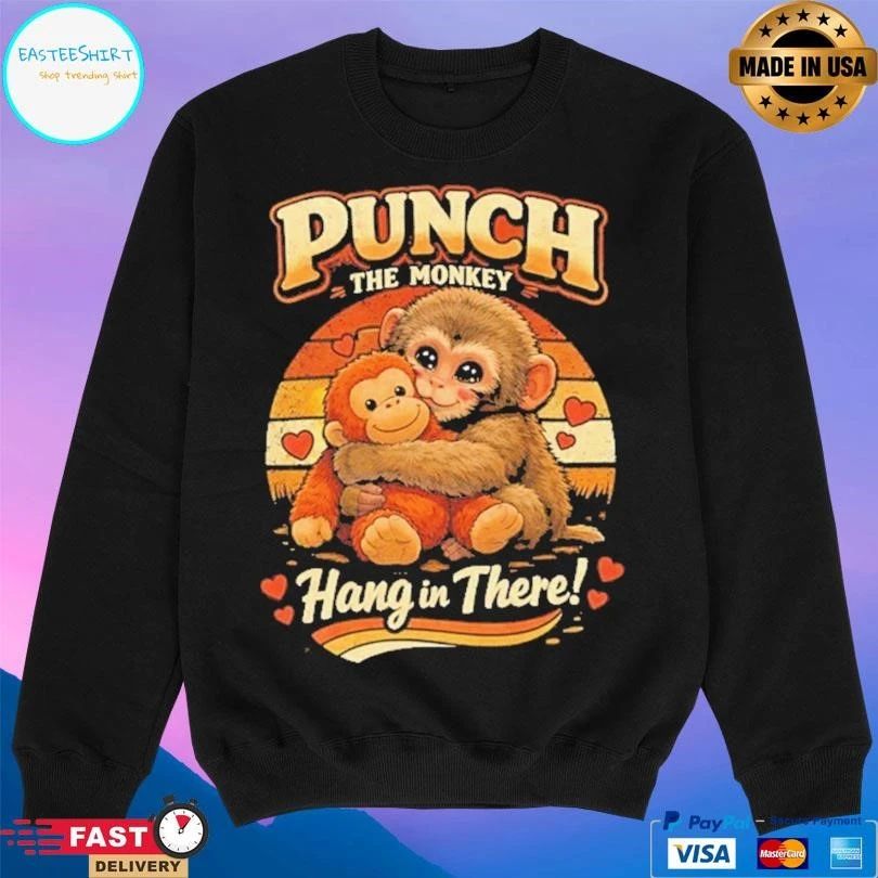 Punch The Monkey Hang In There Animal T-shirts