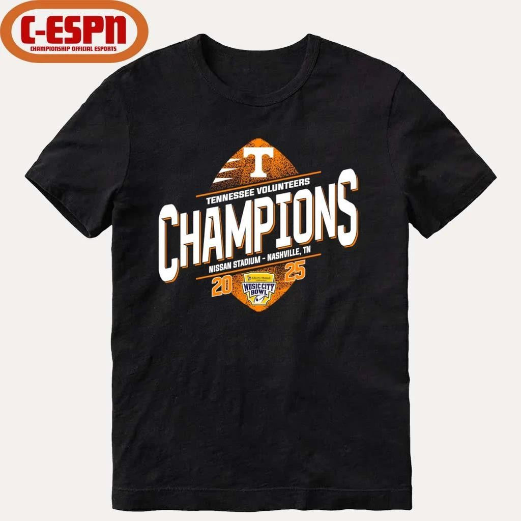 Tennessee Football 2025 Music City Bowl Champions T-Shirt