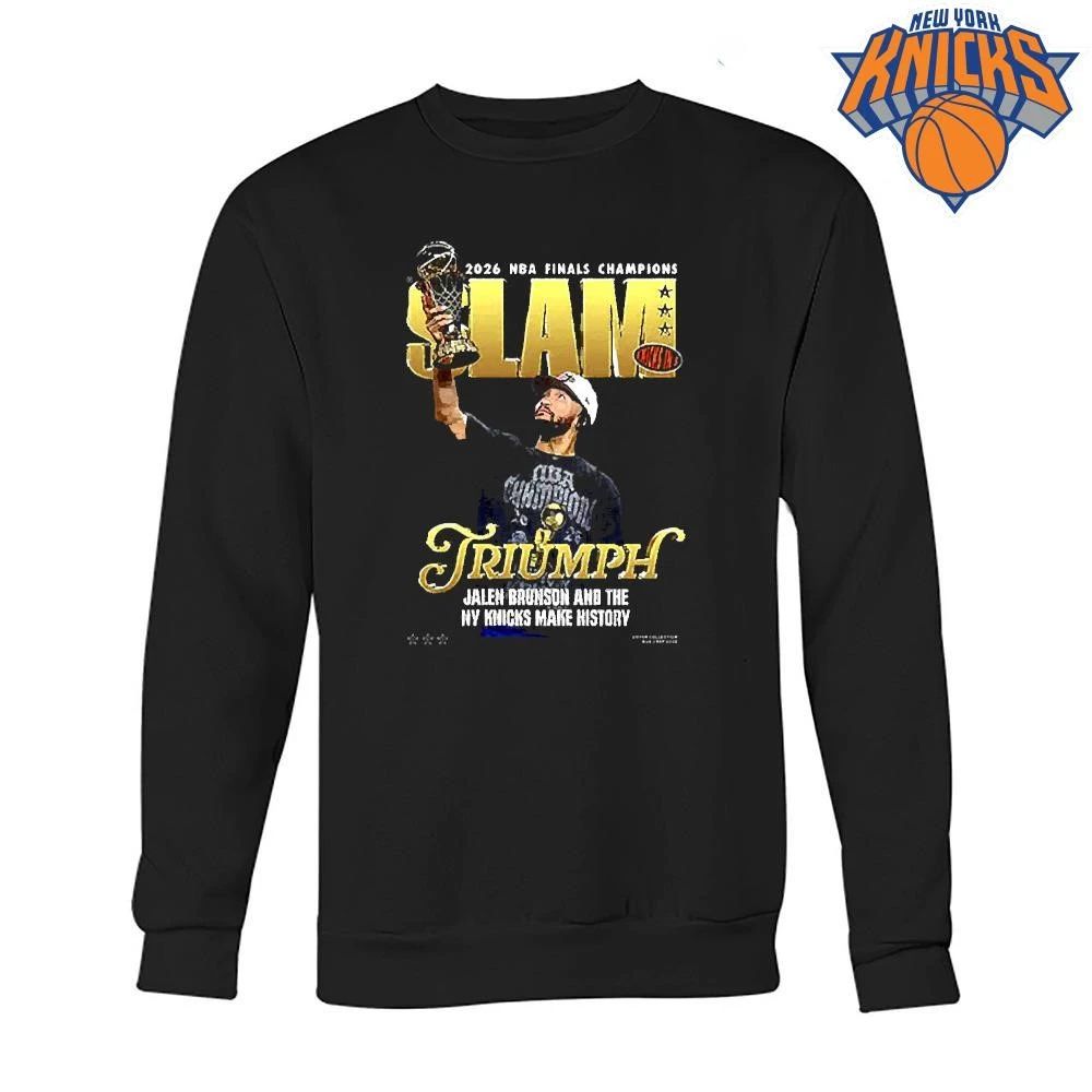 SLAM Cover Tee 263 New York Knicks Champions NBA Finals 2026 Jalen Brunson Lift Trophy Shirt