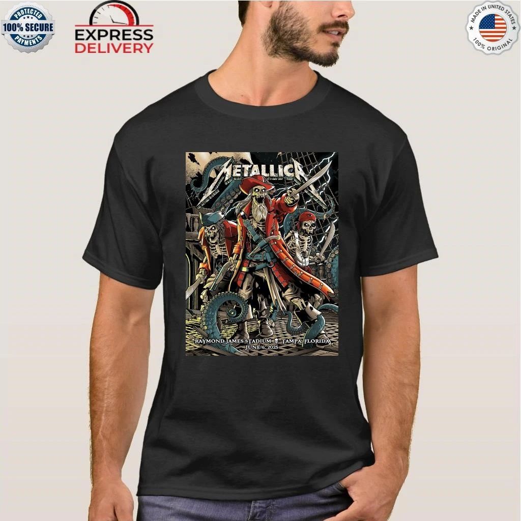 Metallica Tampa June 6, 2025 Screen Printed Concert Shirt