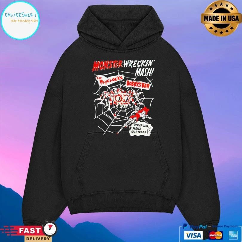 Monster Wrecking Mash The Psyclocks Bobby’s Bar Pin-Up Girl Manila Cobwebs T-shirts
