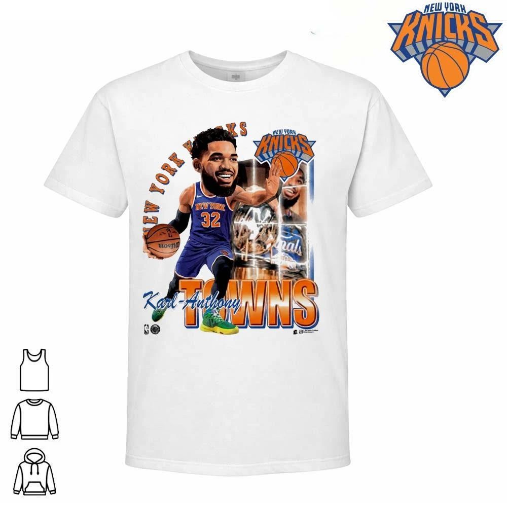 NBA Finals 2026 Game 1 Karl Anthony Towns New York Knicks Caricature Big Head Vintage Retro Shirt