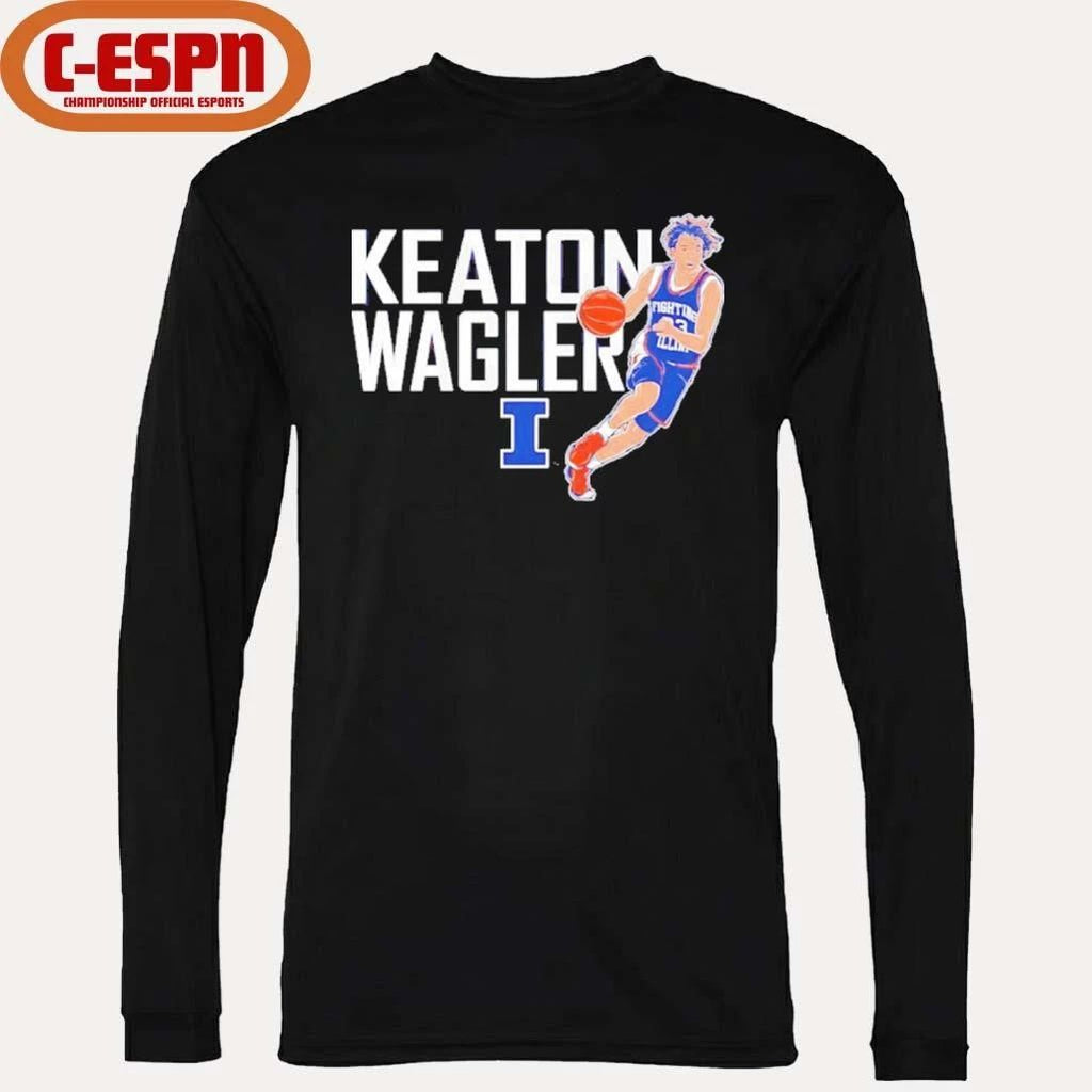 Illinois Basketball Keaton Wagler Name Pose Shirt