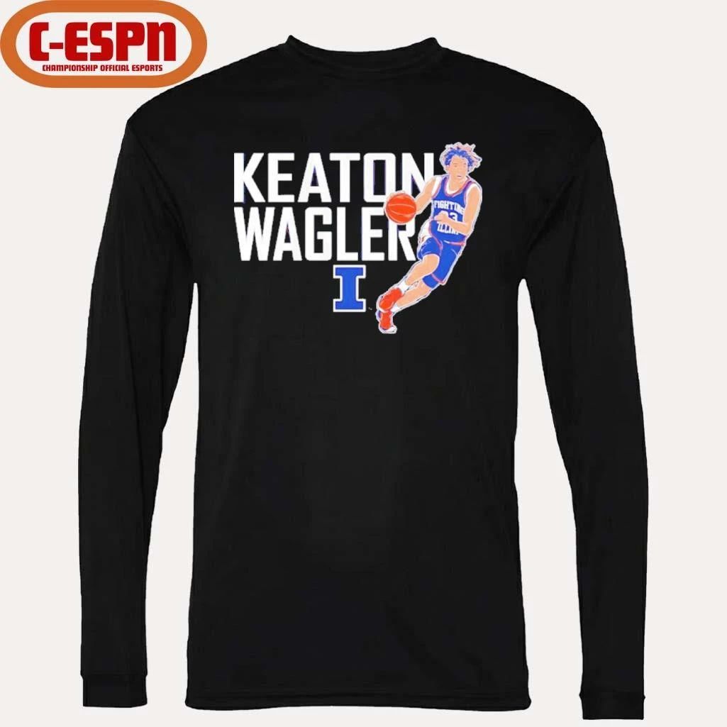 Illinois Basketball Keaton Wagler Name Pose Shirt
