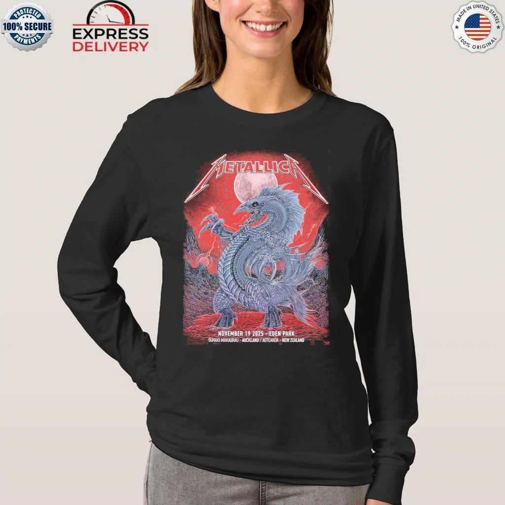 Metallica M72 Auckland New Zealand 2025 At Eden Park On November 19 2025 The Blood Moon Dragon Shirt