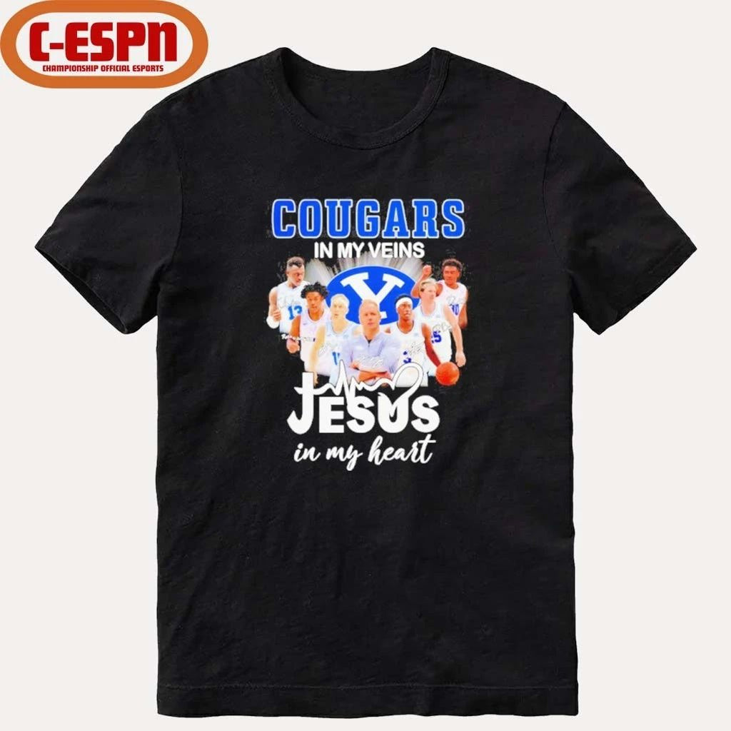 BYU Cougars Men’s Basketball In My Veins Jesus In My Heart Shirt