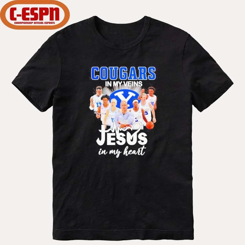 BYU Cougars Men’s Basketball In My Veins Jesus In My Heart Shirt