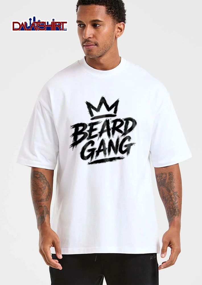 Beard Gang Crown Symbol Brush Stroke Painted Graffiti Typography shirt