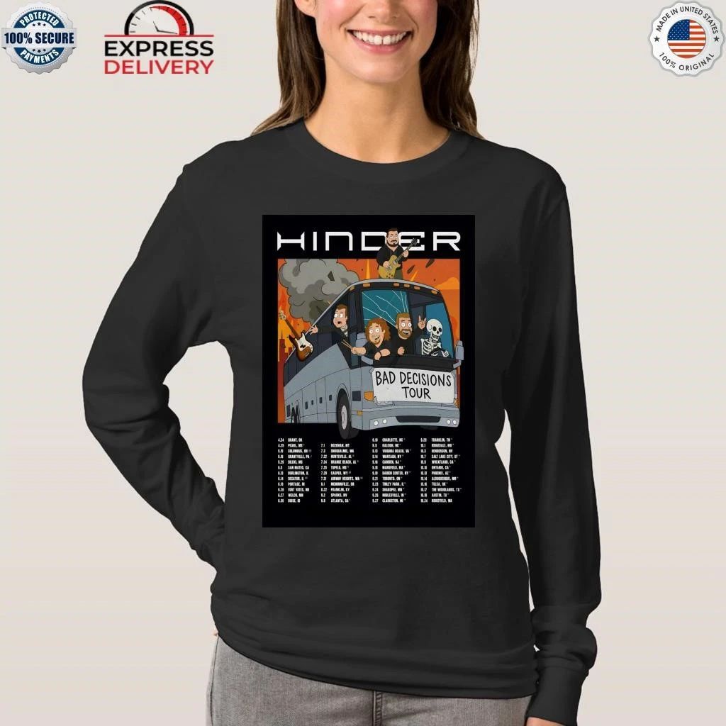 Hinder Bad Decisions 2026 Tour Shirt