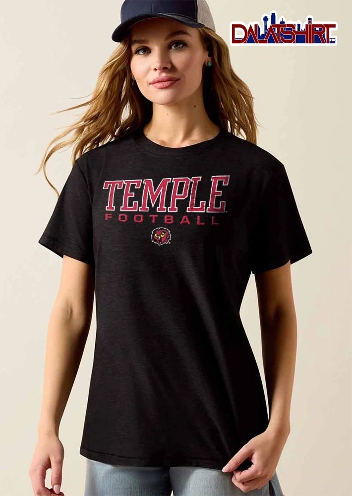 Temple Owls NCAA Football Cherry Red Bird Head Mascot Emblem shirt
