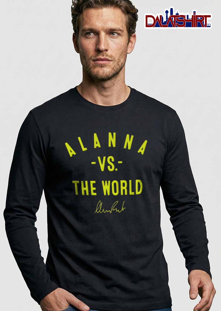 WNBA Alanna Vs The World Lime Green Lettering Cursive Signature shirt