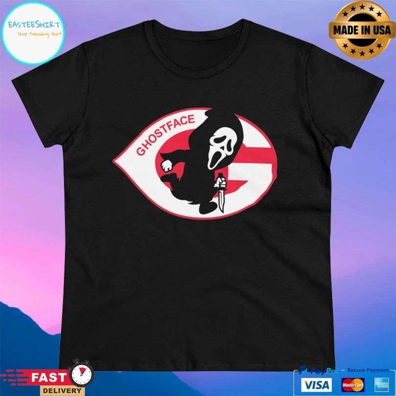 Runnin’ Ghostface Cincinnati Reds Logo T-shirts