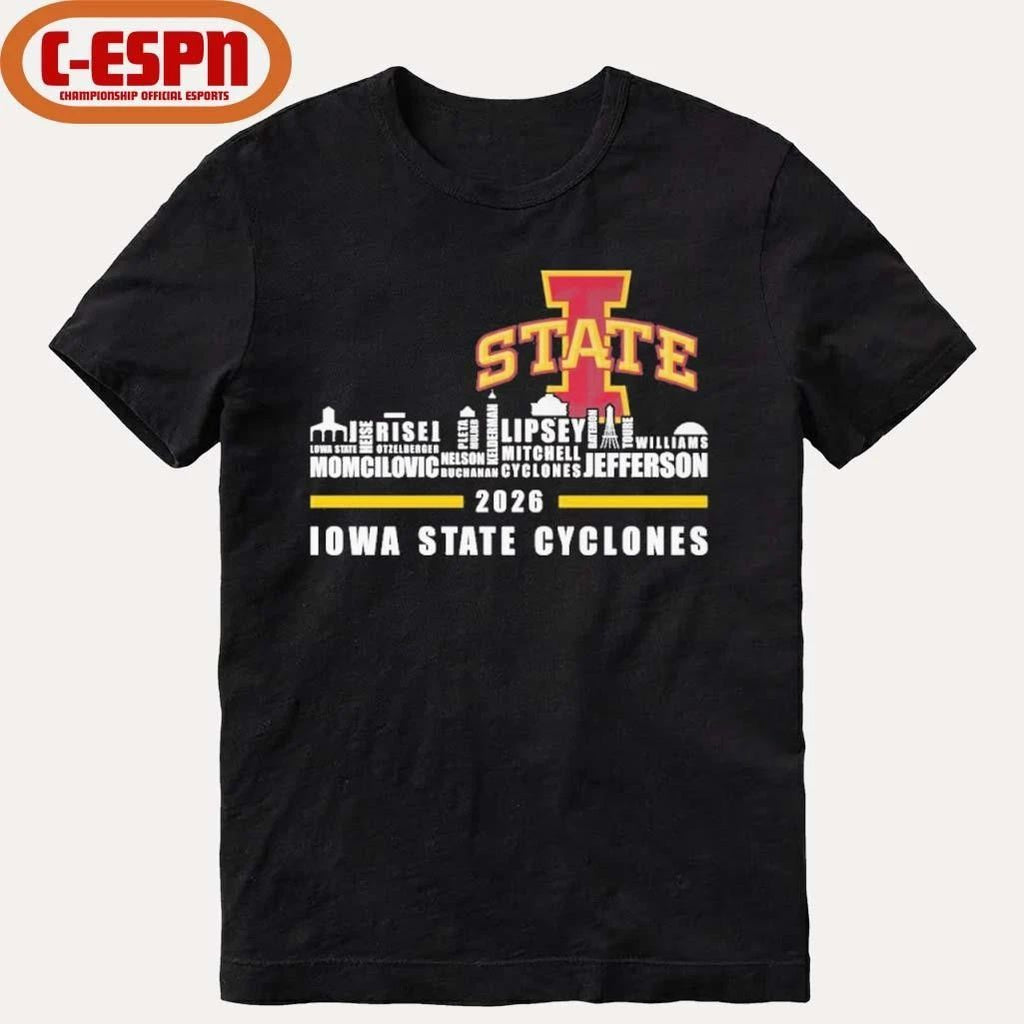 Iowa Skyline 2026 Iowa State Cyclones Players Name Shirt