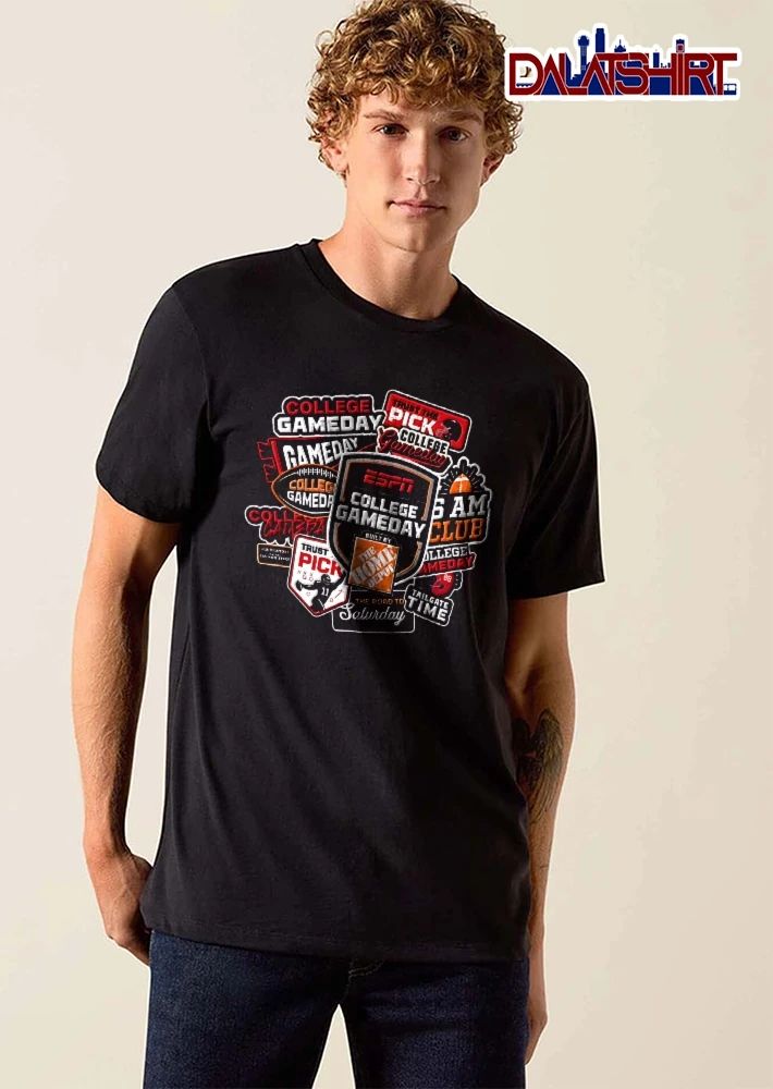 Espn NCAA Trust The Pick 6 Am Club Built By Home Depot Tailgate Time Road To Saturday Collage Football Stickers shirt