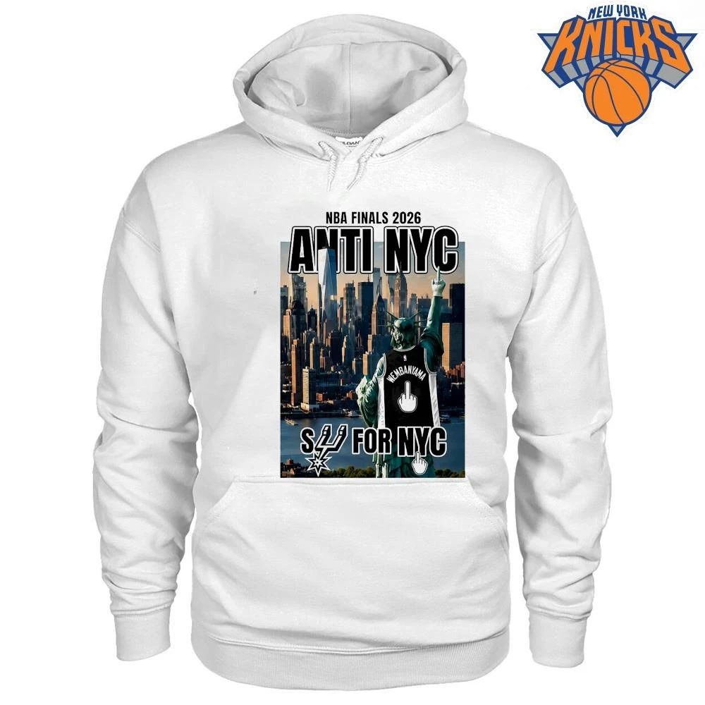 San Antonio Spurs Victor Wembanyama 1 Statue of Liberty Fuck NYC Middle Finger New York Skyline Graphic NBA Finals 2026 Shirt