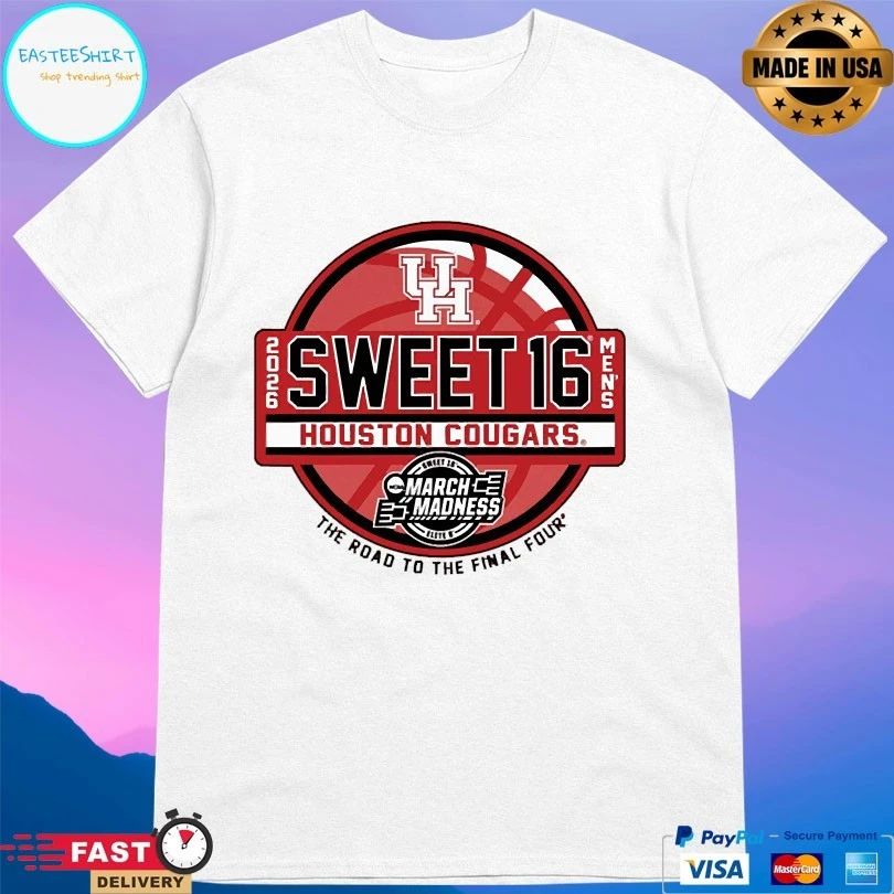 Sweet 16 Houston Cougars Men’s 2026 March Madness The Road To The Final Four T-shirts